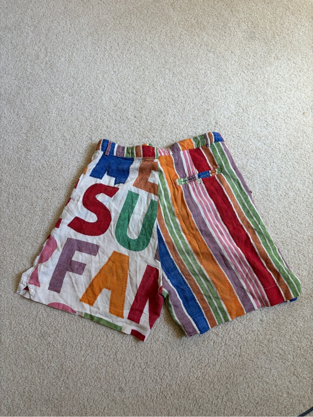 Farm Rio Multi Color High Waist Stripes Letters Shorts Size P Small - Picture 2 of 4